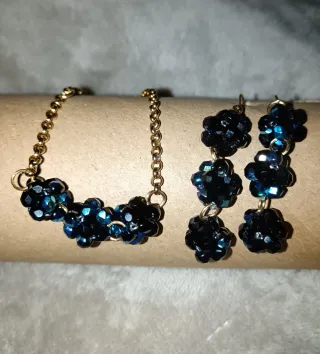 Conjunto Joyería Create Your Style Negro/Azul