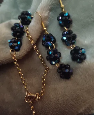 Conjunto Joyería Create Your Style Negro/Azul