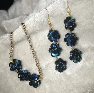 Conjunto Joyería Create Your Style Negro/Azul