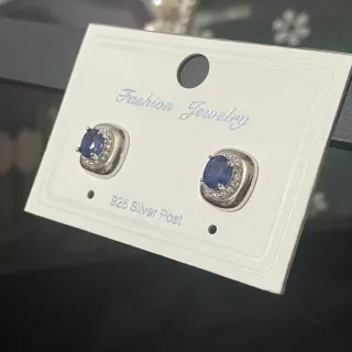 Pendientes Plata Zafiro Natural