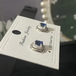 Pendientes Plata Zafiro Natural