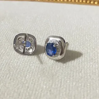 Pendientes Plata Zafiro Natural