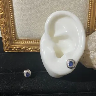 Pendientes Plata Zafiro Natural