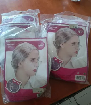 Lote 5 pelucas grises anciana