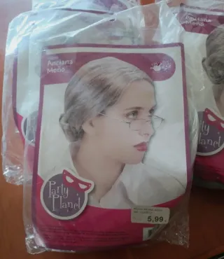 Lote 5 pelucas grises anciana