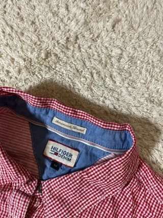 Tommy Hilfiger Camisa Cuadros Roja Talla M