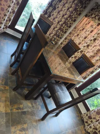 Conjunto muebles de salón madera maciza.