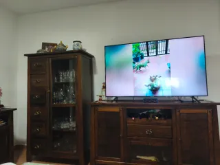 Conjunto muebles de salón madera maciza.