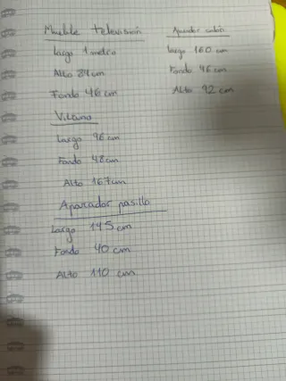 Conjunto muebles de salón madera maciza.