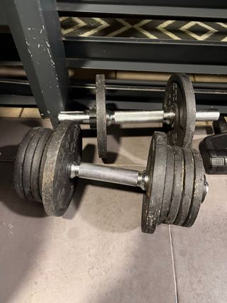 Juego de Mancuernas con Discos