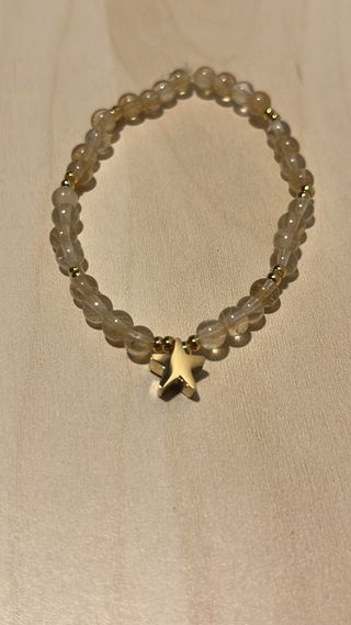 Pulsera Cuarzo Dorado con Estrella
