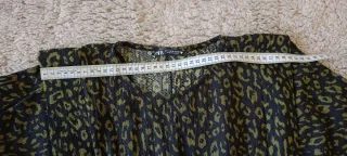 ZARA Vestito Mini Animalier Verde Nero Taglia S