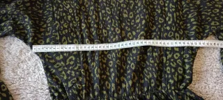 ZARA Vestito Mini Animalier Verde Nero Taglia S