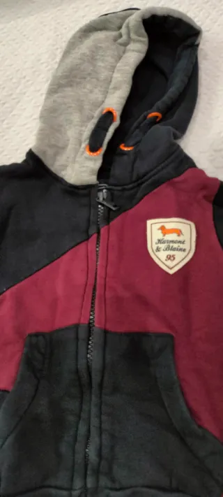 Felpa neonato multicolore con cappuccio