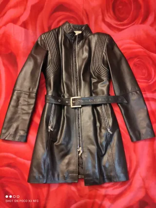 Giaccone donna vera pelle nero taglia 42