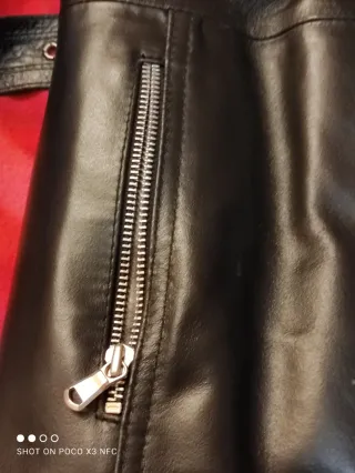 Giaccone donna vera pelle nero taglia 42