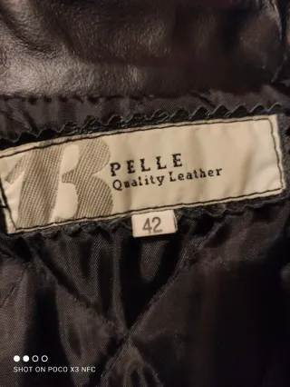 Giaccone donna vera pelle nero taglia 42