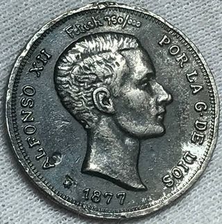 Medalla Plata Ley 25 Pesetas Alfonso XII + Regalo