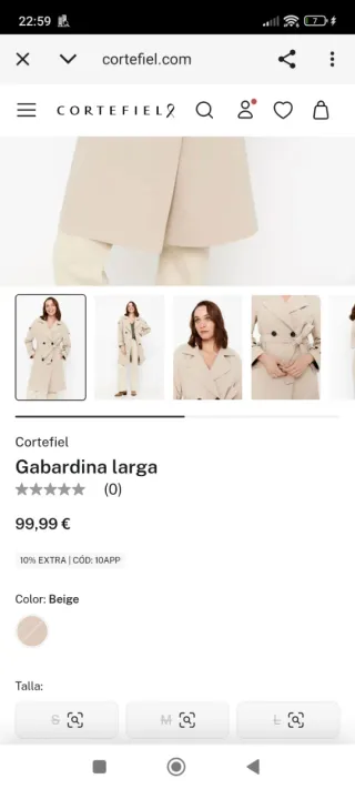 Gabardina Corte Fiel Beige