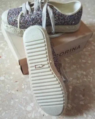 Zapatos Corina Purpurina Plata
