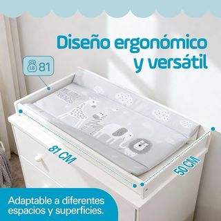 Cambiador Bebé Plastimyr 81x50cm Safari gris