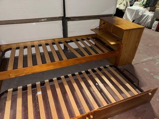Cama nido madera con cabecero y mueble
