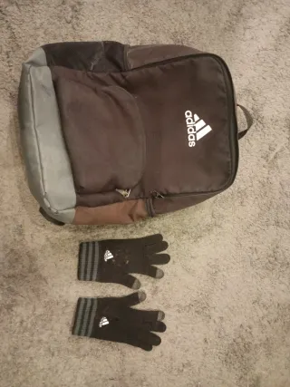 Mochila Adidas Marrón y Gris + Regalo