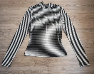 Jersey de rayas cuello alto mujer S