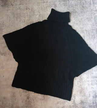 Jersey Poncho Mujer Talla M/L Negro