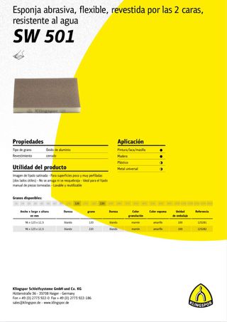 Klingspor SW501 100 esponjas lija 220 - Dénia