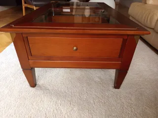 Mesa de centro madera y cristal