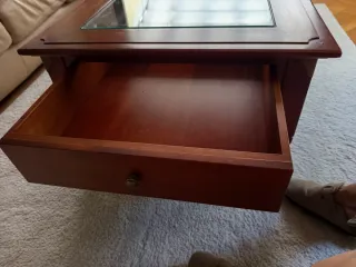 Mesa de centro madera y cristal