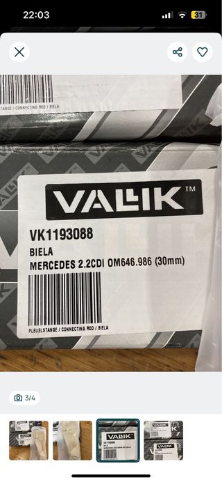 VALLIK Biela Mercedes-Benz 2.2CDI - OM646.986 (30m