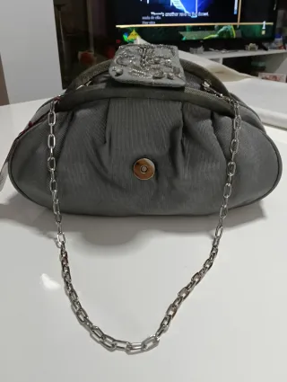 Bolso de fiesta Drap plateado