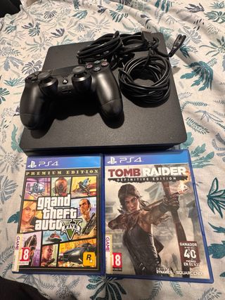 PS4 (PlayStation 4) Negra + 2 Juegos
