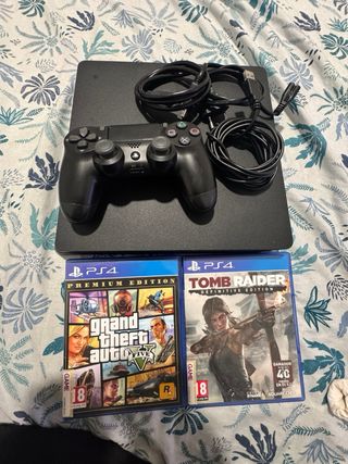 PS4 (PlayStation 4) Negra + 2 Juegos