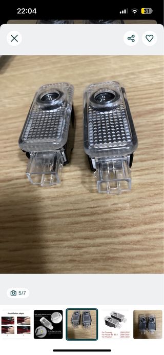 2x Projetores LED Logo Porta Carro VW