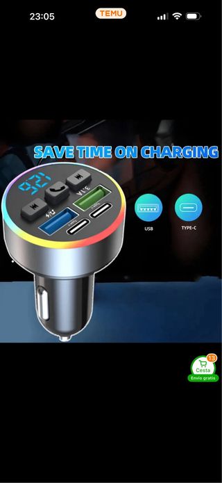 Manos Libres Bluetooth Coche Carga USB