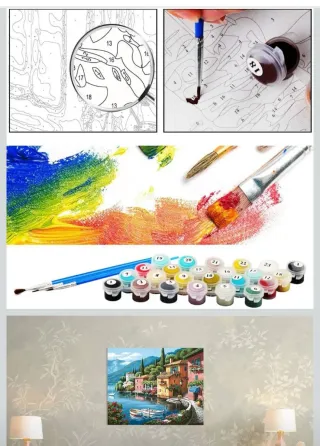 Kit Pintura fácil Lienzo pinceles pinturas 20x30