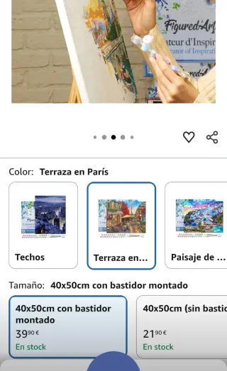 Kit Pintura fácil Lienzo pinceles pinturas 20x30