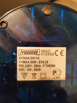 Lámpara de mesa azul