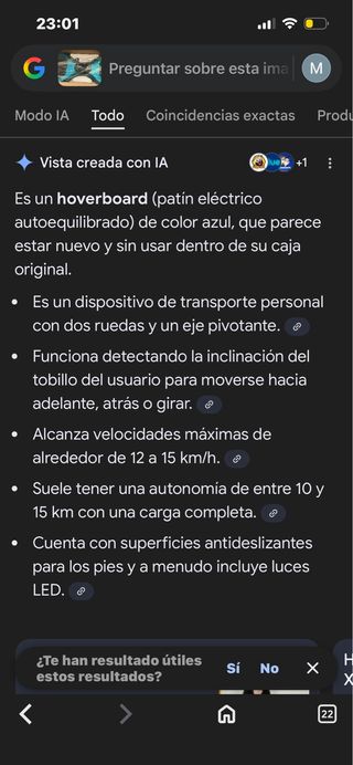 Hoverboard azul con luces LED