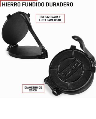 Prensa para tortillas de 20 cm + papel de horno