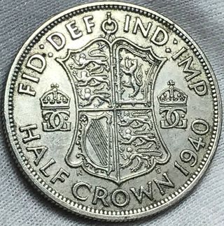 Media Corona Plata UK Jorge VI 1940 + Regalo