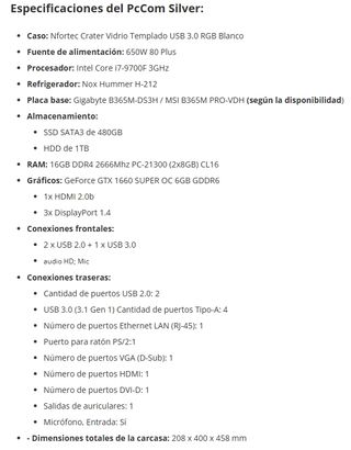 Ordenador Gaming/Trabajo Nfortec