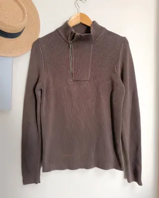 Jersey Zara Hombre Cremallera Marrón