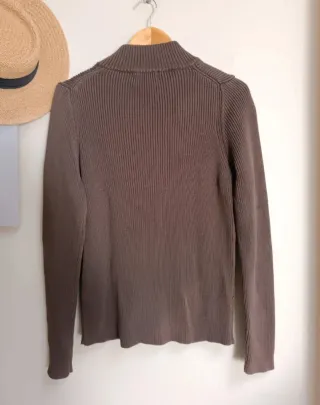 Jersey Zara Hombre Cremallera Marrón