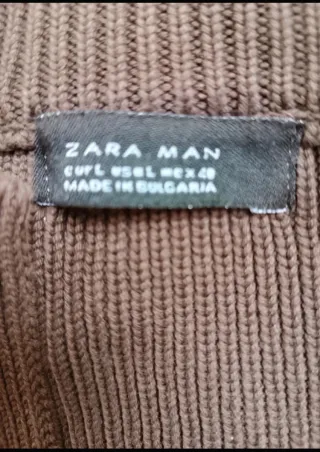 Jersey Zara Hombre Cremallera Marrón