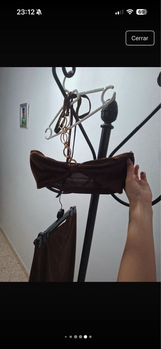 Conjunto top y pantalón marrón