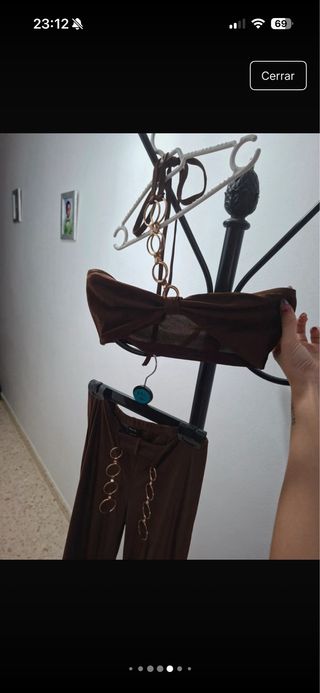 Conjunto top y pantalón marrón